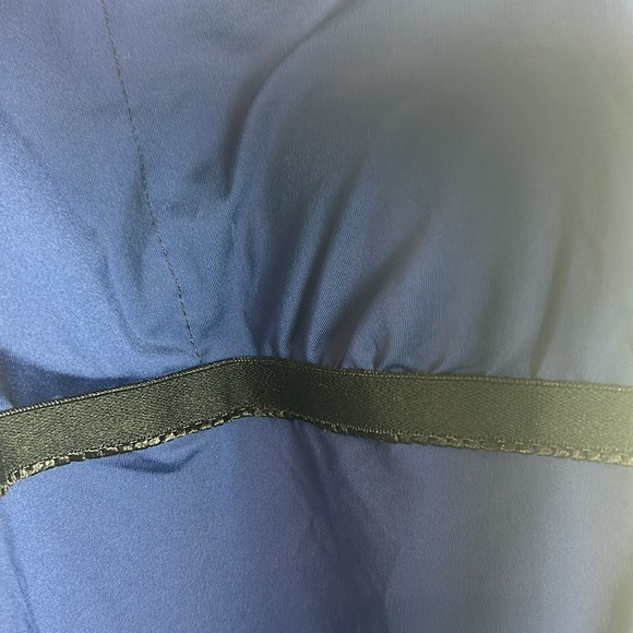 New nwt Becca Fine Line Rib One-Piece Swimsuit deep blue S - Picture 9 of 10